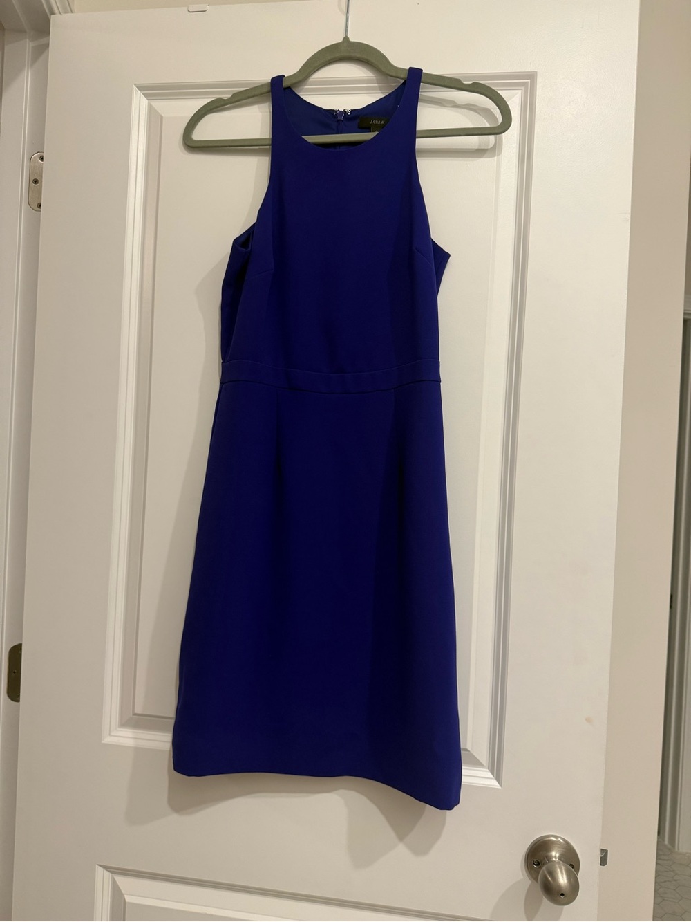 J. Crew Cobalt High-Neck Mini Dress